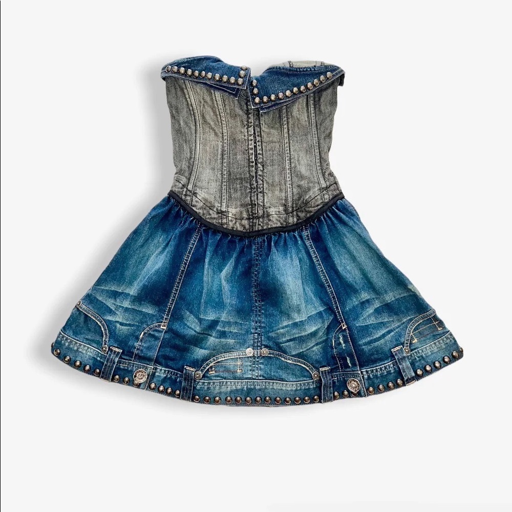 🚨 VINTAGE Denim Corset Dress 👗🌞